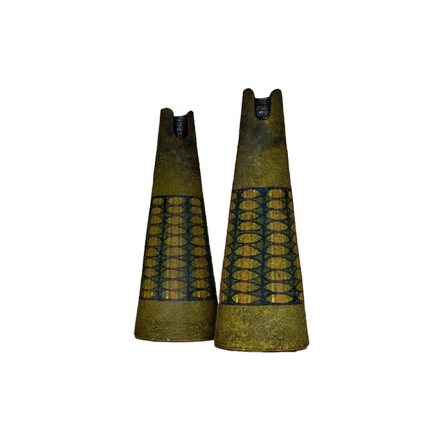 Pair of Mid Century Modern Italian Ceramic Vases For Sale - Image 12 of 12