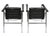 Mid-Century Modern Vintage Black Leather Armchairs by Le Corbusier for Cassina, 1960s, Set of 2 For Sale - Image 3 of 9