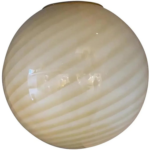 Amber-White Sphere Pendant in Murano Glass by Simoeng For Sale - Image 9 of 9