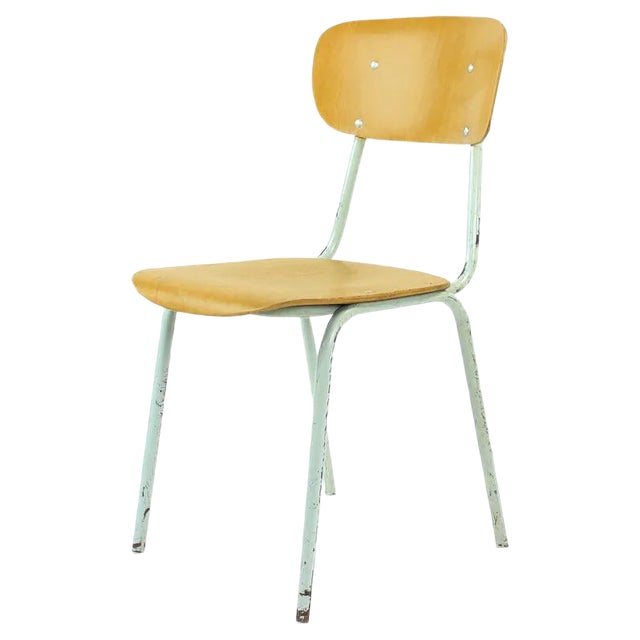 School Chair in Metal and Plywood from Kovona, Czechoslovakia, 1960s For Sale