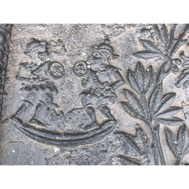 Antique Cast Iron Fireplace Backplate, 1700s For Sale - Image 10 of 15