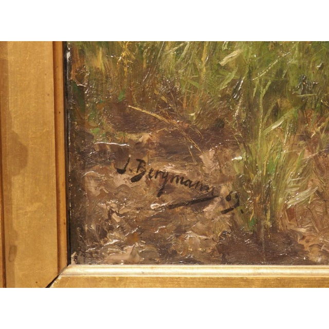 Antique Oil on Canvas Pastoral Cow Painting by Julius Bergmann Chairish