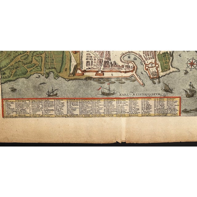 Birds-Eye View Map of Palermo by Georg Braun and Frans Hogenberg, 1588 For Sale - Image 3 of 6