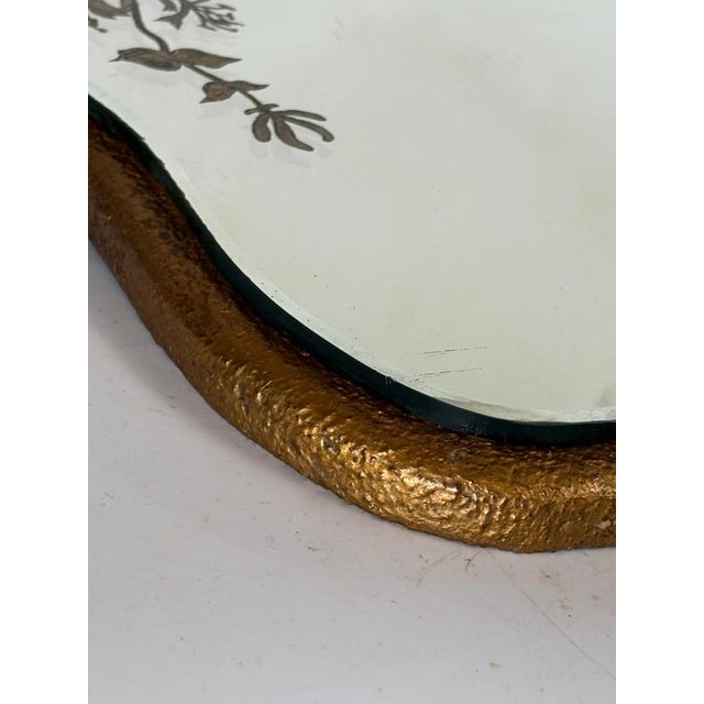 Gold Mirror in Gilded Wood, 1950s For Sale - Image 8 of 12