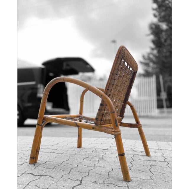 French Bamboo Lounge Chair by Adrien Audoux & Frida Minet For Sale - Image 8 of 16
