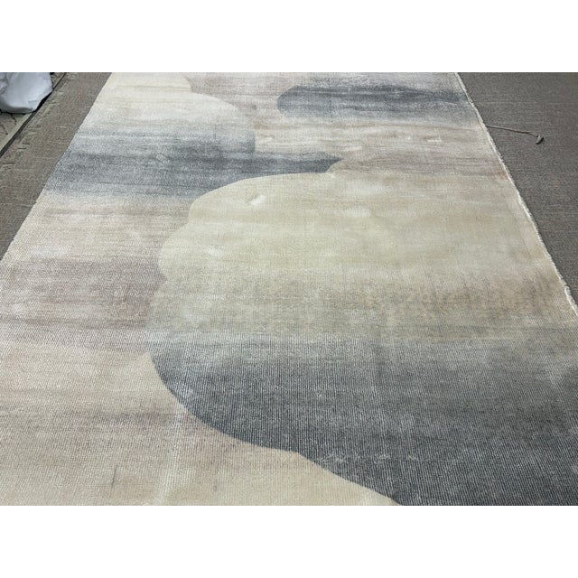 2020s West Elm Ombre Sky Rug – 6x9 Wool & Viscose Blend | Handwoven For Sale - Image 5 of 18