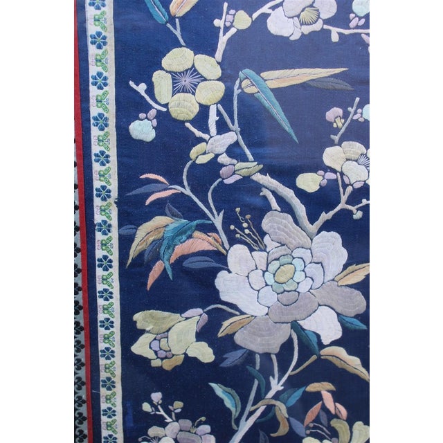 Brown Ornamental Silk Embroidered Painting, China, 1950s For Sale - Image 8 of 10