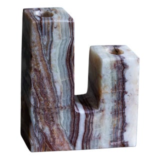 Asy Candleholder in Green Onyx by Manifeste For Sale