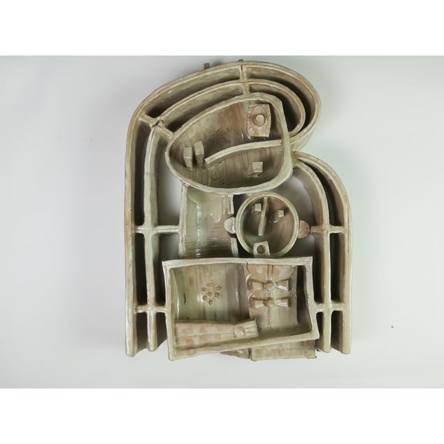 1970s Jozsef Pattantyus, Wall Sculpture, 1970s, Glazed Ceramic For Sale - Image 5 of 11