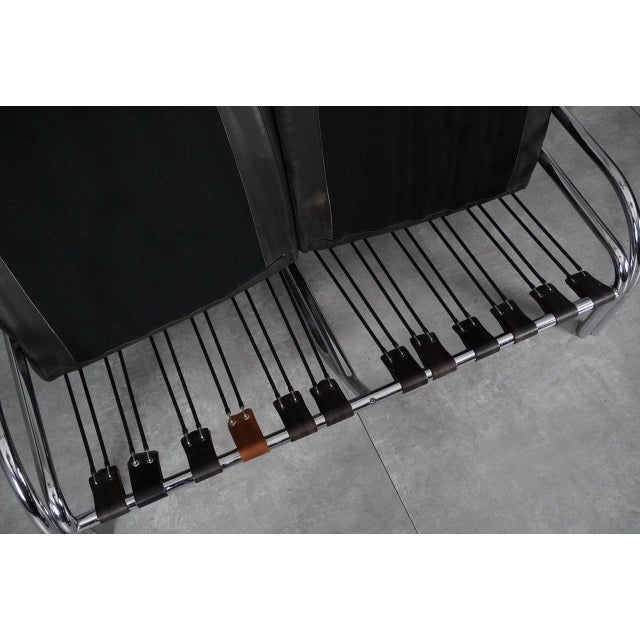 Black Leather Stringa 2-Seater Sofa by Gae Aulenti for Poltronova, 1960s For Sale - Image 14 of 18