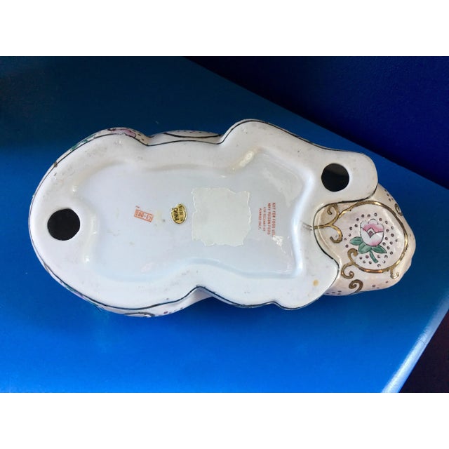 Ivory Vintage Chinoiserie Ceramic Cat For Sale - Image 8 of 9