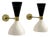 Italian Sconces in Aluminum and Brass, 1950s, Set of 2 For Sale