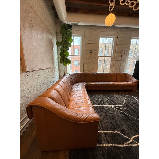 Vintage Danish Leather Sectional For Sale - Image 9 of 10