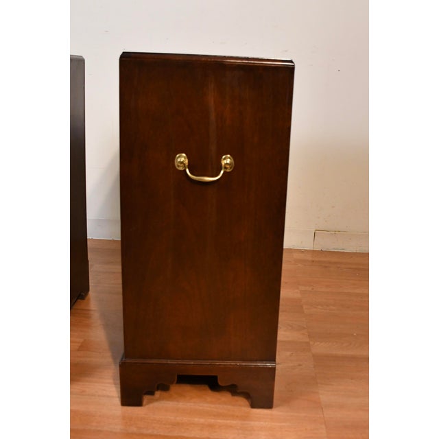 1930s Pair English Regency Mahogany Banded Satinwood Chest of Drawers Commodes For Sale - Image 18 of 18