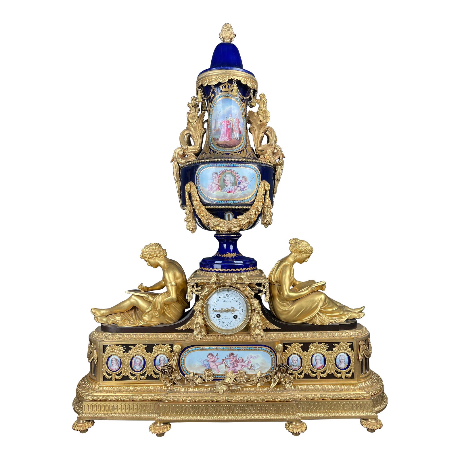 Monumental French Louis XVI Mounted Sevres Porcelain Clock Signed ...