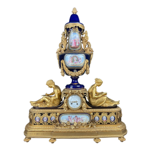 Monumental French Louis XVI Mounted Sevres Porcelain Clock Signed Schmit