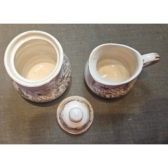Ceramic Mid 18th Century English "Willow Tree" Sugar and Creamer For Sale - Image 7 of 14