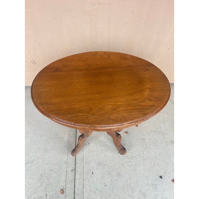 Late 19th Century Eastlake Antique Victorian Table Porcelain Wheels 1800's For Sale - Image 5 of 6