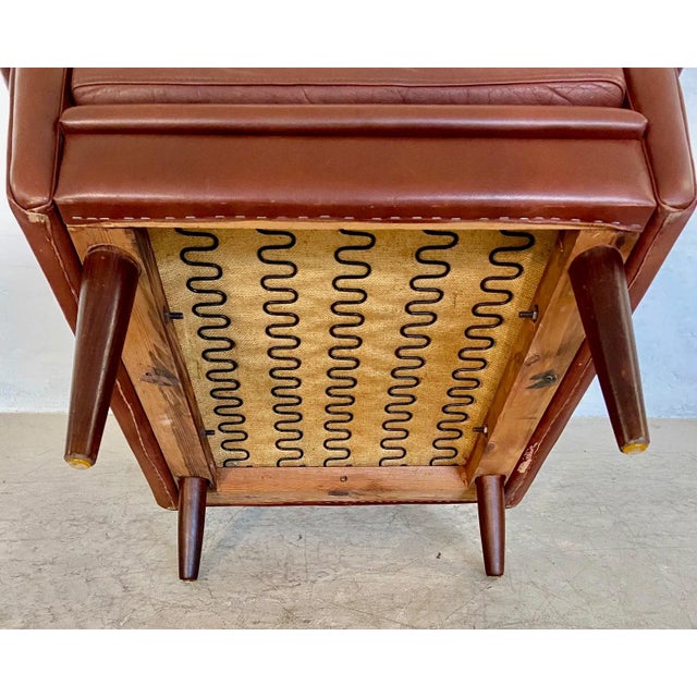Vintage Danish Caramel Brown Leather Chair by Svend Skipper, 1964 For Sale - Image 16 of 17