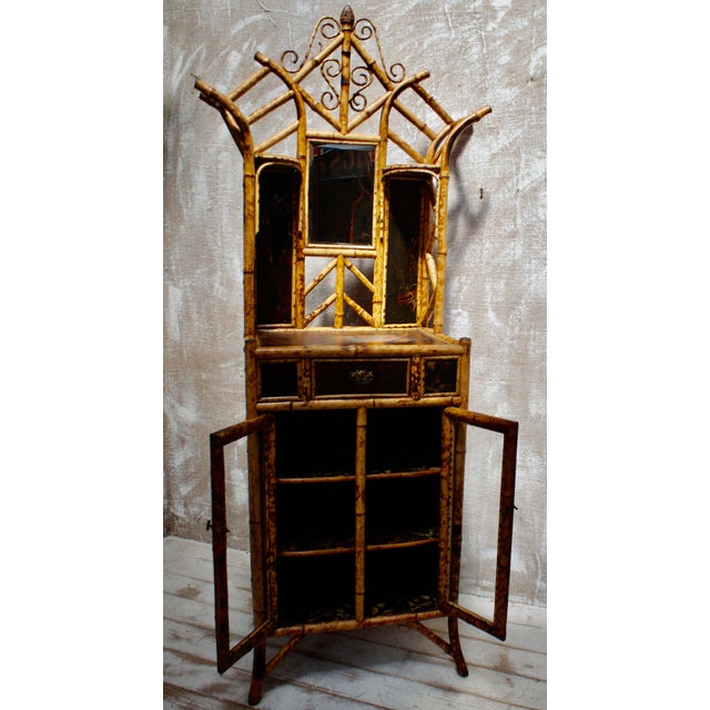 Victorian Glazed Bamboo Cabinet, 1880s For Sale - Image 9 of 18