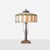 1920s Art Nouveau Slag Glass Table Lamp with Metal Overlay For Sale - Image 4 of 14
