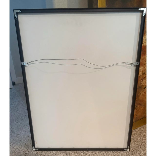 Printmaking Materials Mid-Century Black & White Geometric Abstract Painting, by Artist Scunio, 31.25” H X 24.25” W For Sale - Image 7 of 8