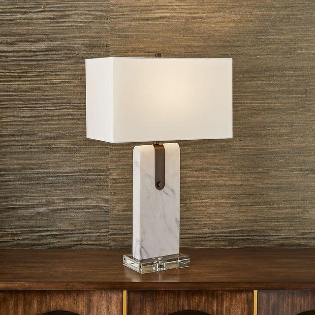 White Handsome Marble Lamp For Sale - Image 8 of 9