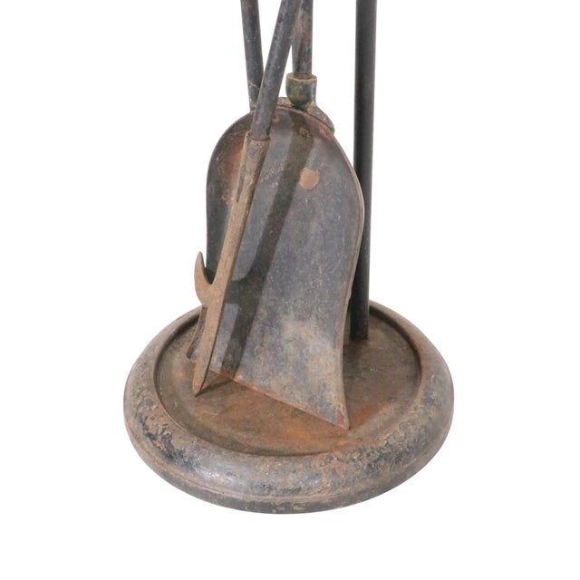 Late 20th Century 4-Piece Brass and Iron Fireplace Tool Set by Rostrand For Sale - Image 12 of 12