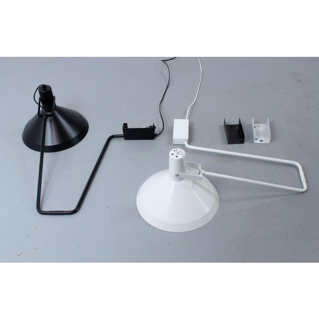 Black and White Large Metal Paperclip Wall Lamps by J. J. M. Hoogervorst for Anvia, 1970s, Set of 2 For Sale - Image 13 of 18
