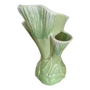1950's Mid Century Vase Style Green Ceramic Tv Lamp