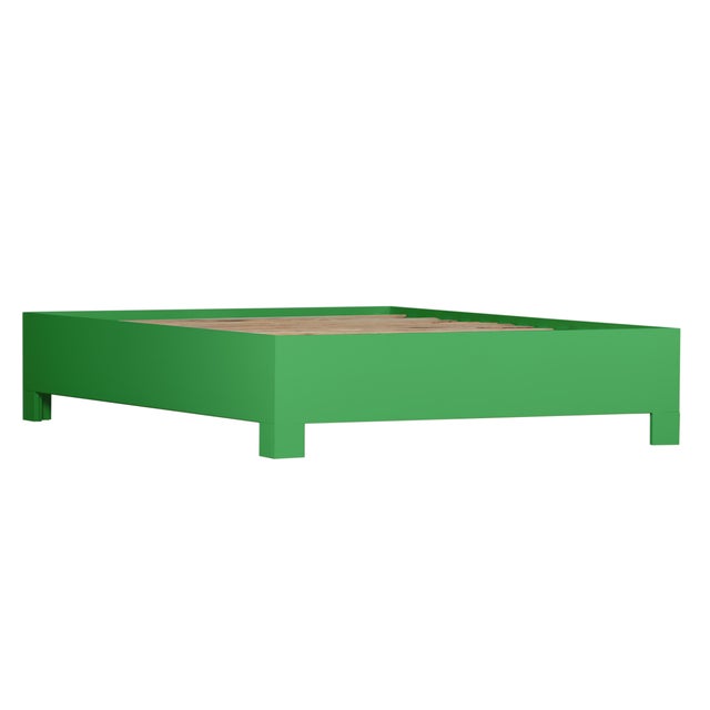 Finn Platform Bed Queen - Bright Green For Sale - Image 10 of 12