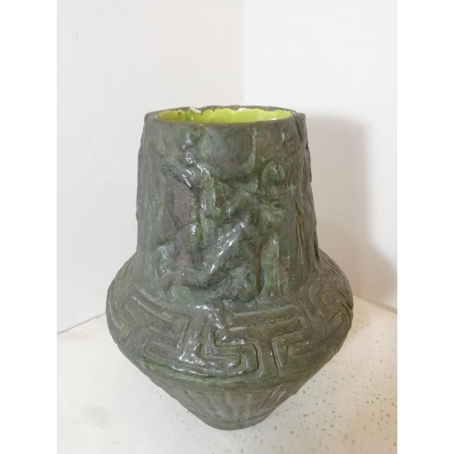 Mid-Century Modern Vintage Ceramic Vase with Battle Scenes, Italy, 1960s For Sale - Image 3 of 11