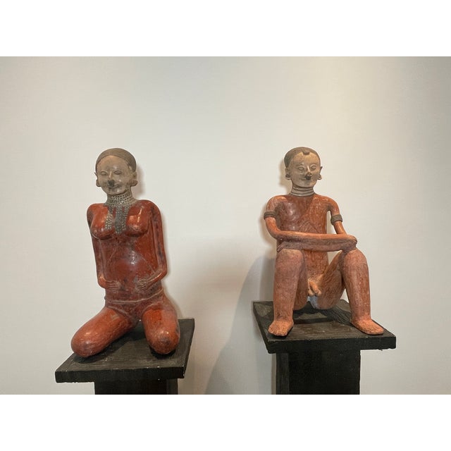 Tribal Vintage Mexican Nayarit Red Clay Terracotta Sculptures – Pre-Columbian Style – For Sale - Image 3 of 10