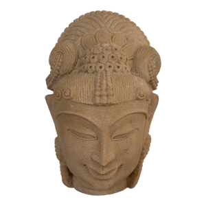 Vintage Carved Sandstone Goddess Diety Bust