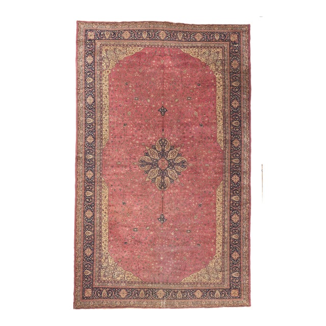 Oversized Antique Pink Turkish Sivas Rug - 13’06 X 22’00 For Sale