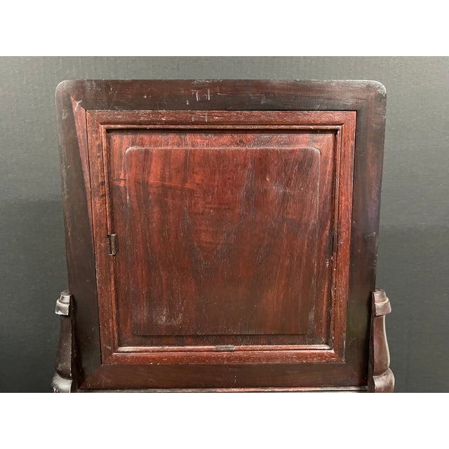 Late 20th Century Chinese Art Hardwood and Marble Dream Stone Table Screen For Sale - Image 9 of 11