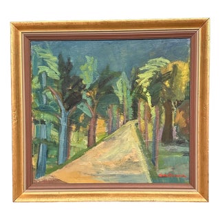 Sven Svensson, Path Between Trees, 1950s, Oil Painting on Panel, Framed For Sale