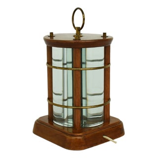 Table Lantern with Curved Thick Glass by Pietro Chiesa for Fontana Arte, Italy, 1930 For Sale