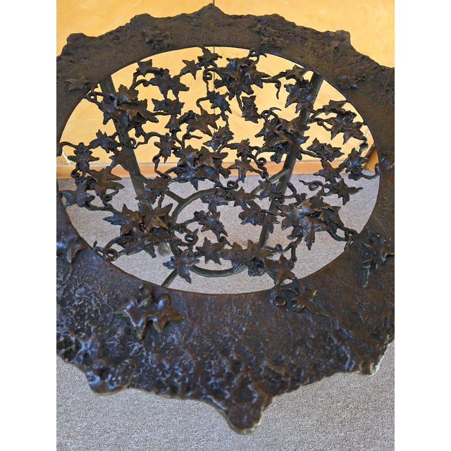 Vintage Diego Giacometti Style Signed Bronze Table For Sale - Image 4 of 9