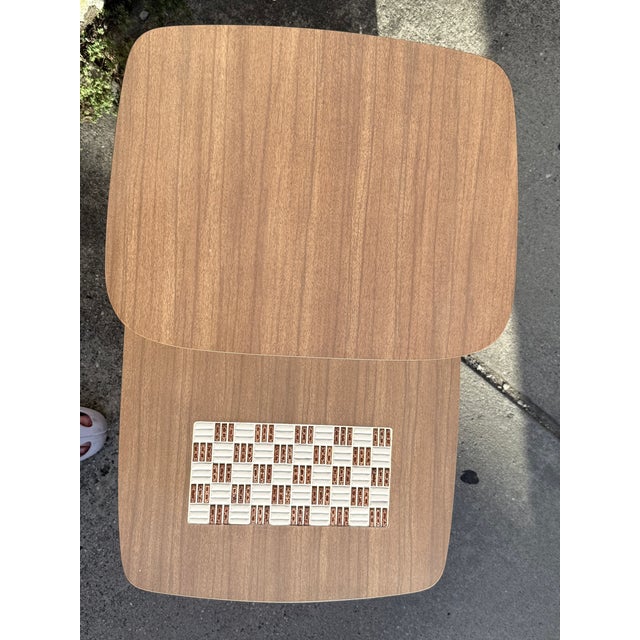 Mid-Century Tiled Checkerboard Danish-Style Side Table by Reiss Furniture For Sale - Image 9 of 13
