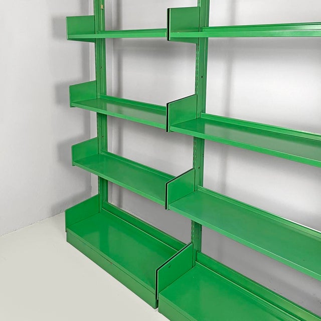 Metal Italian Modern Green Metal Bookcase, 1970s, Set of 4 For Sale - Image 7 of 18