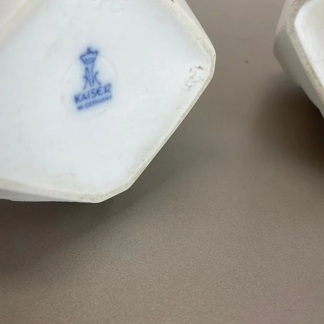 Op Art German Biscuit Porcelain Vases from Ak Kaiser, 1970s, Set of 2 For Sale - Image 13 of 15