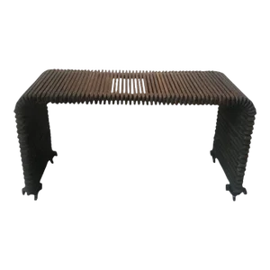 1970s Slatted Waterfall Wood Console