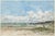Circa 1890 Deauville Beach French Impressionist Coastal Fine Art Print by Eugène Boudin - 60" X 40" For Sale