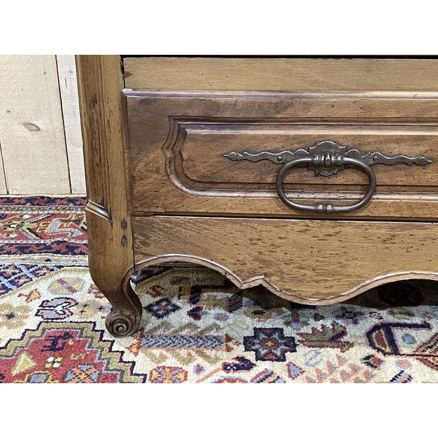 18th Century Louis XV Walnut Chest of Drawers with Grey Top For Sale - Image 17 of 18