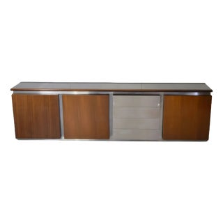 Parioli Model Sideboard in Wood and Chromed Metal by Giotto Stoppino for Acerbis, 1977 For Sale
