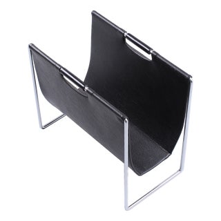 Black Skai Magazine Holder by Brabantia, 1970s For Sale