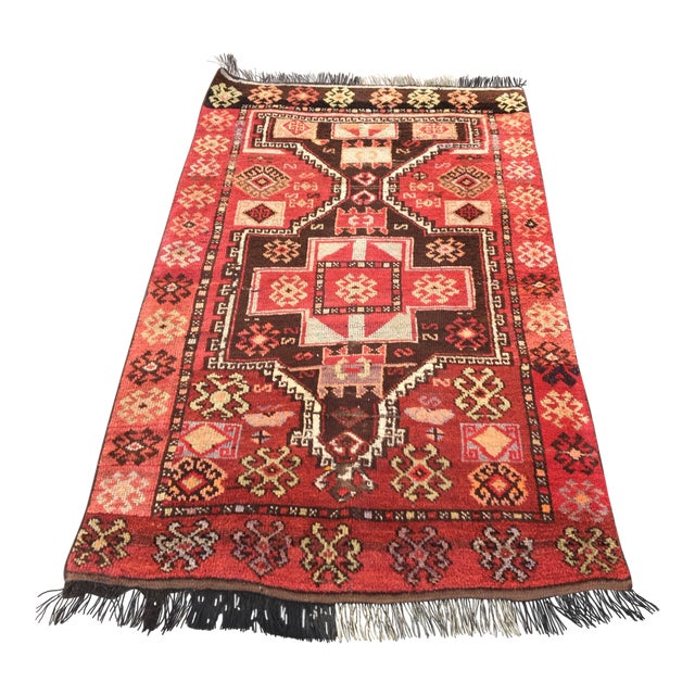 1960s Vintage Turkish Nomad Rug - 3′2″ × 5′2″ For Sale
