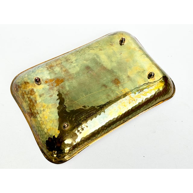 Art Deco Hand-Hammered Brass Bowl on Ball Feet, Germany, 1930s For Sale - Image 9 of 13
