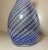 Glass Vintage 20th Century Turkish Pasabahce Blue Spiral Pattern Hand Blown Glass Vase For Sale - Image 7 of 9